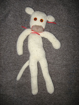 albino sock monkey